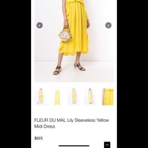 NWOT fleur du mal yellow maxi dress